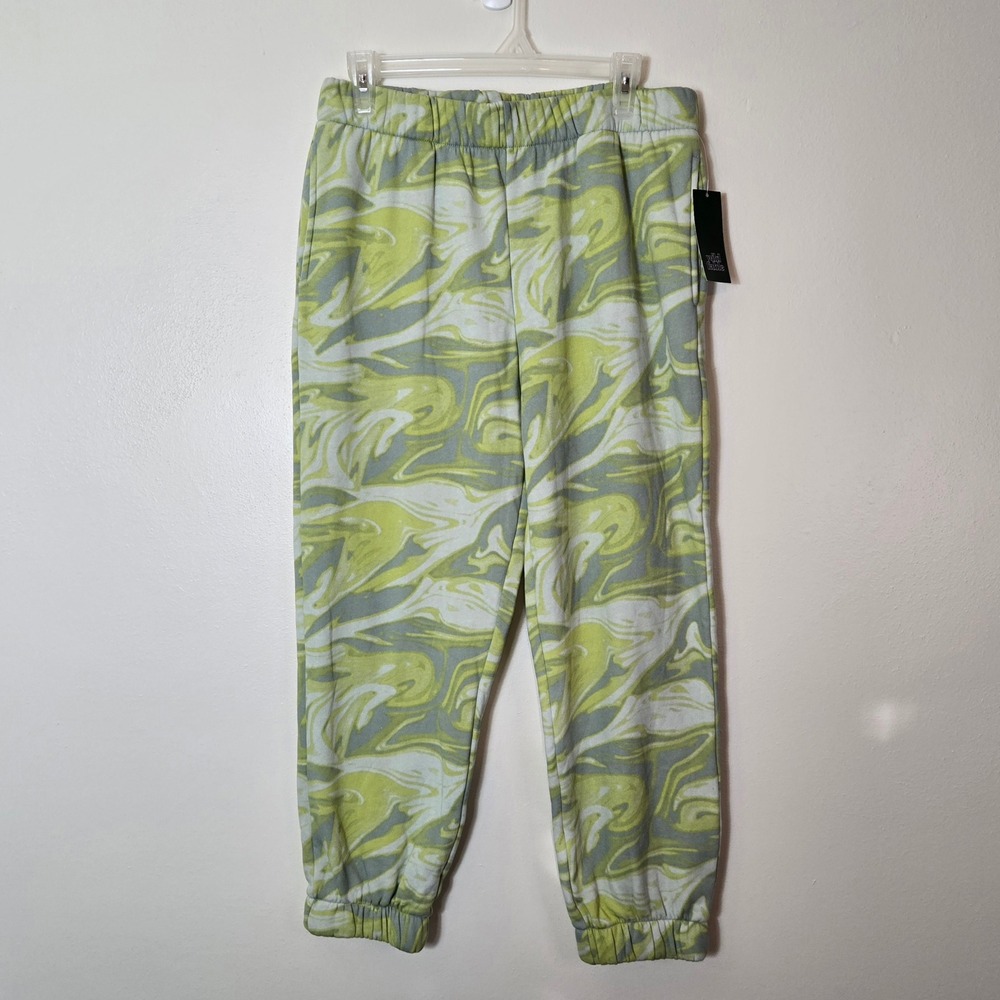 Wild Fable Lime Green Marble Swirl High Rise Jogger Sweatpants Womens Large NWT